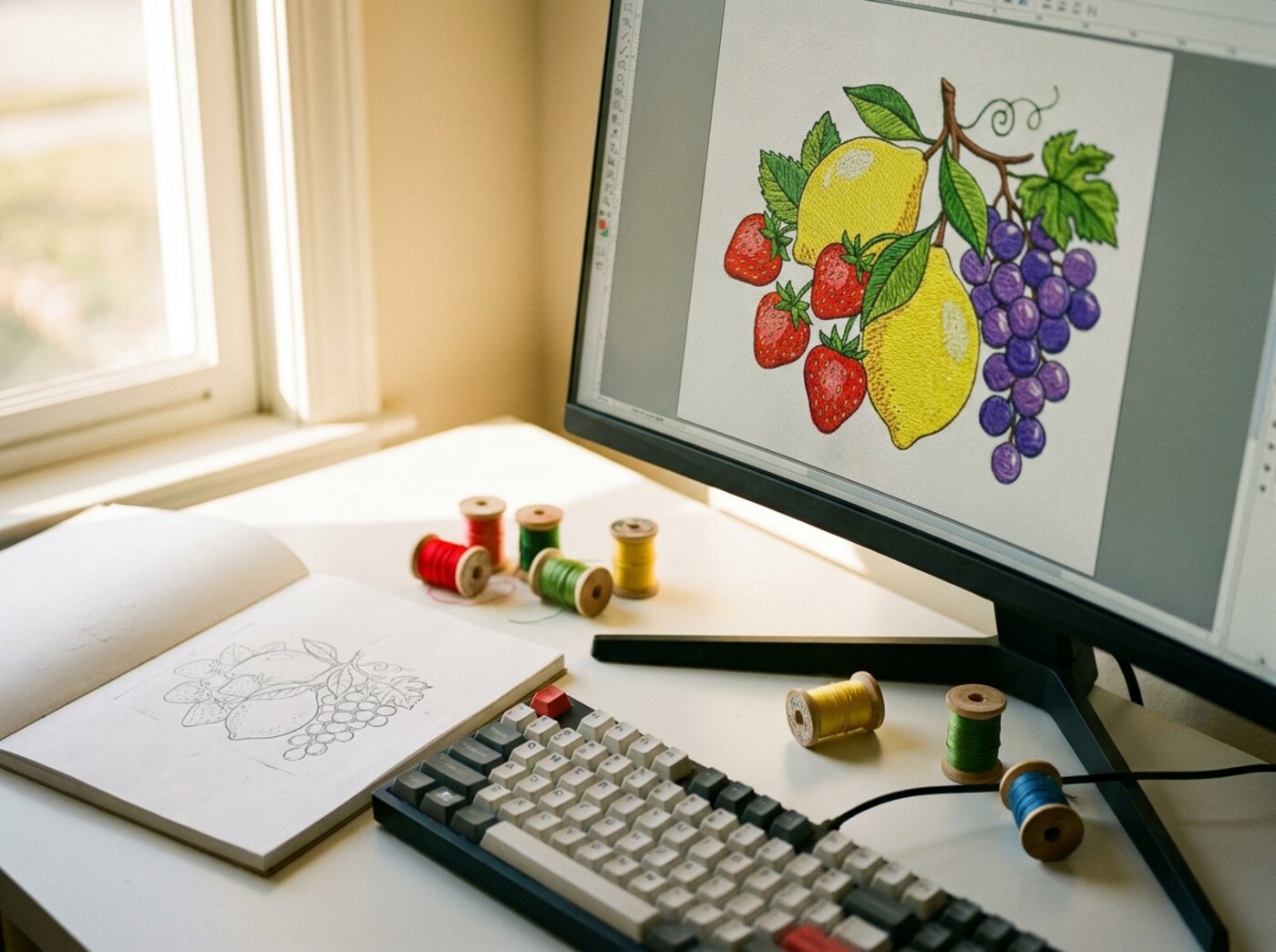 Digitizing an embroidery motif